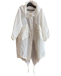 Max Mara Imperméable en soie - Blanc