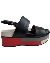 Marni Leder Römersandalen - Schwarz