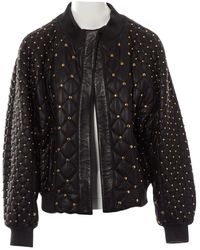 Balmain Leder Blazer - Schwarz
