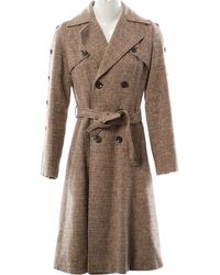 Valentino \n Multicolour Wool Coat - Brown