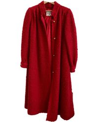 Chanel Abrigo de Lana - Rojo