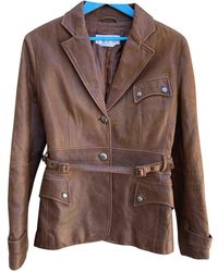 Max Mara Leather Biker Jacket - Brown