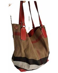Burberry Cloth Handbag - Red