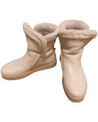 Max Mara Shearling Snow Boots - White
