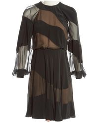 Valentino Seide Midi Kleid - Grün