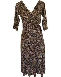 Diane von Furstenberg Seide Midi kleid - Mehrfarbig