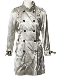 Burberry Grey Silk Trench Coats