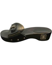 Chanel Zoccoli in Vernice - Nero