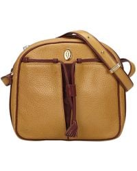 Lyst Cartier Vintage C Red Leather Handbag In Cartier Pre Owned Vintage C Brown Leather Handbags Lyst
