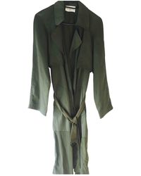 Sandro Khaki Synthetic Coats - Green