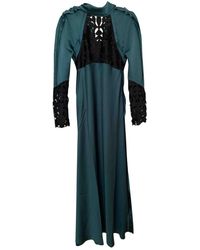 Self-Portrait Seide Maxi kleid - Grün