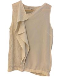 Maje Ecru Silk Top - Multicolour