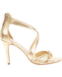 Sandro Gold Leather Sandals - Metallic