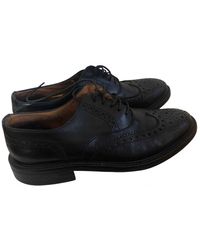 Max Mara Leather Lace Ups - Black