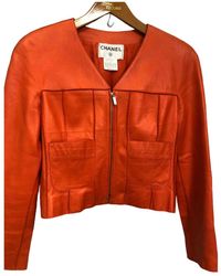 Chanel Cazadora de Cuero - Naranja