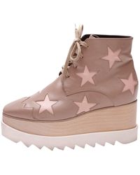 Stella McCartney Leinen Stiefeletten - Natur