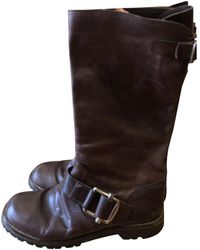 Marni Stivali in pelle marrone - Multicolore