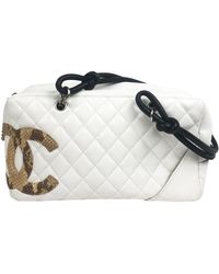 Chanel Cambon Leder Handtaschen - Weiß