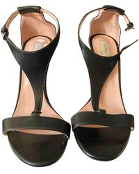 Max Mara Leather Sandal - Black
