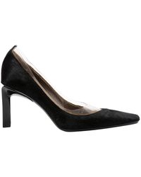 Sergio Rossi Scarpe col tacco in pelle di vitello effetto cavallino nero \N