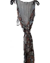 Diane von Furstenberg Seide Midi kleid - Braun