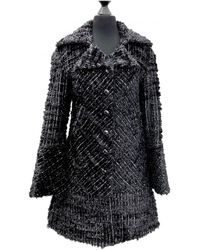 Chanel Manteau en tweed - Noir