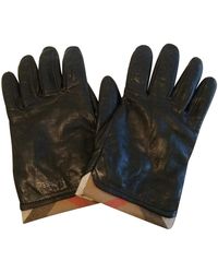 Burberry Leather Gloves - Black