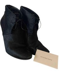 Burberry Lace Up Boots - Black