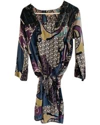 Sandro Seide Midi kleid - Mehrfarbig