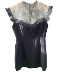 Sandro Black Polyester Dress - Multicolour