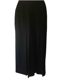 Chanel Wolle Halblang rock - Schwarz