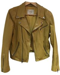 Maje Yellow Leather Jacket