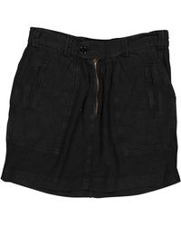 Étoile Isabel Marant Leinen Mini Rock - Schwarz