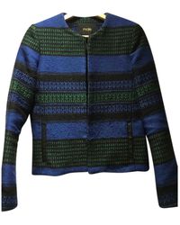 Maje Blue Wool Jacket - Multicolour