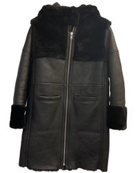 Maje Fall Winter 2019 Black Shearling Coats