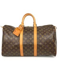 Louis Vuitton Keepall Brown Cloth Travel Bag