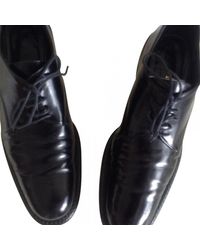 Max Mara Black Leather Lace Ups