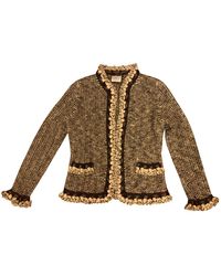 Chanel Gilet lungo in Lana - Marrone