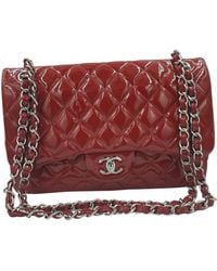 Chanel Bolso Timeless/Classique de Charol - Rojo