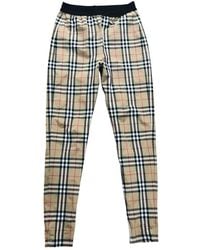 Burberry Beige Polyester Trousers - Multicolour