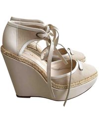 Max Mara Beige Cloth Sandals - Natural