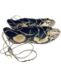 Sandro Beige Leather Sandals - Natural