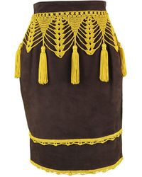 Moschino Falda en cuero marrón \N