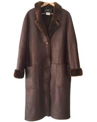 Chanel Abrigo en oveja marrón