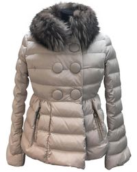 Moncler Mantel en Fourrure Beige - Multicolore