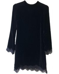 Sandro Samt Mini kleid - Schwarz