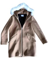 Sandro Beige Wool Coat - Natural