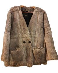 Maje Grey Rabbit Coat - Gray