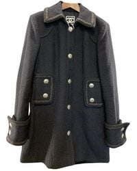 Chanel Abrigo de Lana - Azul