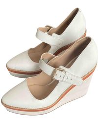 Max Mara Leather Sandals - White